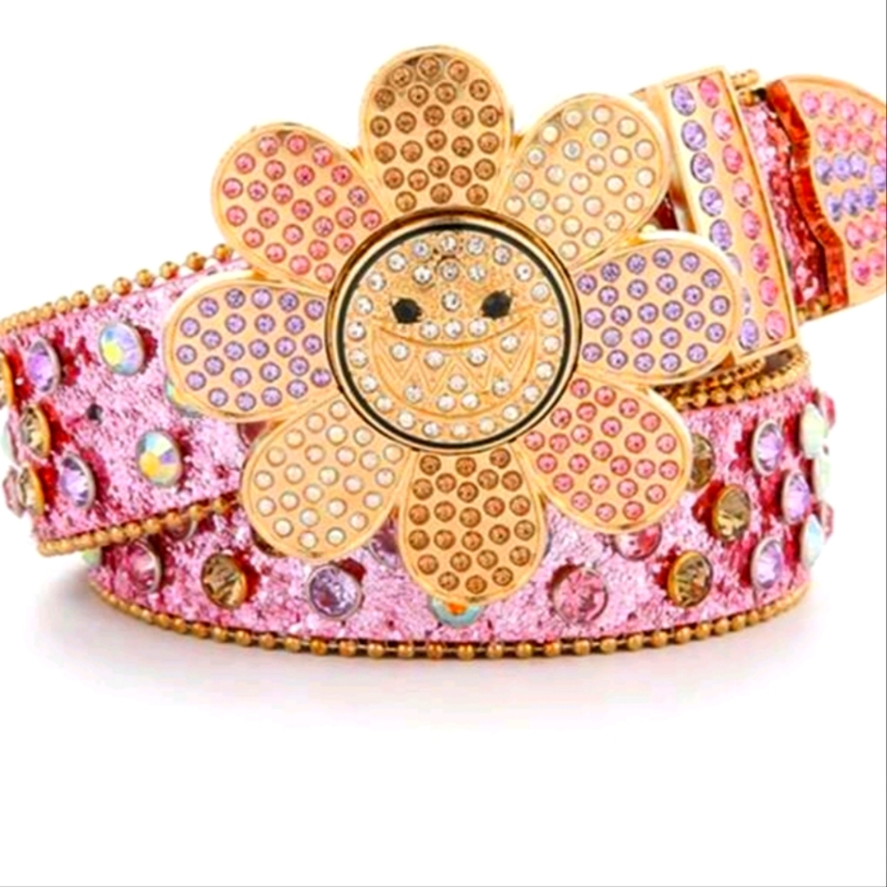 Amazon Pink and Gold Floral Belt
